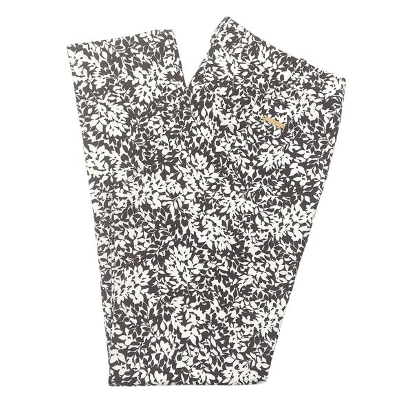 Michael Kors Pants Women’s Sz 2 Chocolate White Floral Stretch Comfort $110 - Picture 11 of 14